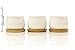 Stylish Ceramic Succulent Planters By EcoPlant - Modern Set Of 3 Mini Flower Pots With Practical Bamboo Draining Tray - Decorative Cactus Planter Pots - Elegant Ceramic Plant Pots For Home Decoration