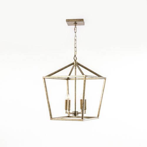 251 First Kenwood Vintage Gold Four-Light Lantern Pendant