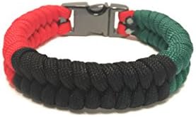Tru550 African American Flag Mens & Women Paracord Survival Bracelet Jewelry