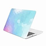 Unik Case Gradient Ombre Triangular Galore Purple and Light Blue Graphic Ultra Slim Light Weight Matte Rubberized Hard Case Cover for Macbook Pro 13
