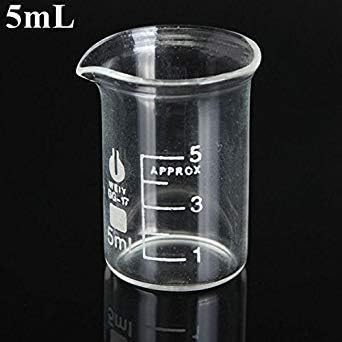 Petsdelite ® 5Ml Graduated Borosilicate Glass Beaker Volumetric Glassware for Laboratory