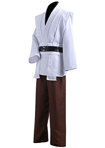 ALIZIWAY Unisex Tunic Jedi Costume OBI Wan Kenobi Halloween Cosplay Hooded Robe Cloak for Adults Y056M - Thumbnail 4