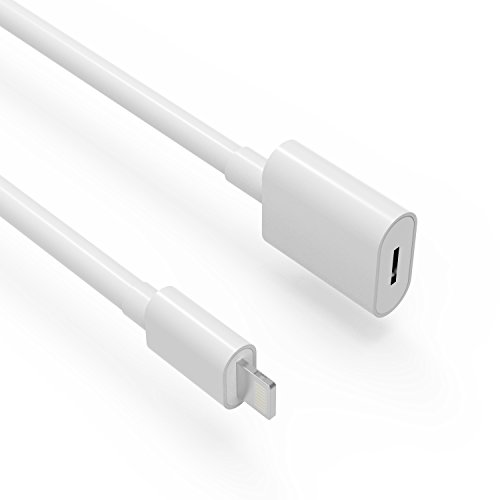 EMATETEK Extension Cable Male to Female Port Transfer Audio Video Data and Charging. 1PCS 3Feet Female to Male White Cord Made of PVC. - Thumbnail 7
