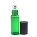 Mavogel 5ml Glass Roll on Bottles--Set of 6 with With Metal Ball for Essential Oil,Aromatherapy,Perfumes and Lip Balms,Green