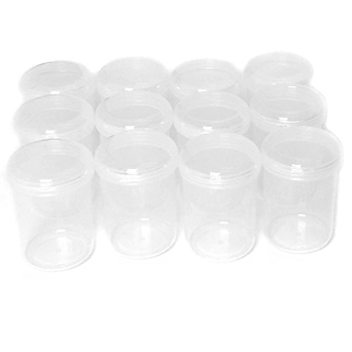12 Plastic Containers with Rounded Screw-Top Lids - Crafting Beading Sewing Jewelry Organizers - Thumbnail 3