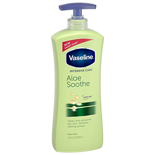 VASELINE SOOTHING HYDRATION BODY LOTION SOOTHING HYDRATION FOR DRY SKIN WITH ULTRA-HYDRATING LIPIDS + 1% ALOE VERA EXTRACT TO REFRESH DEHYDRATED SKIN 20.3 FL OZ