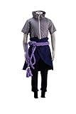 OURCOSPLAY Naruto Uchiha Sasuke Men's Cosplay Costume 5Pcs (Men L)