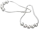 Heavy Duty Roller Shower Curtain Rings, Satin Nickel Clipperton RollerRings®, Set of 12