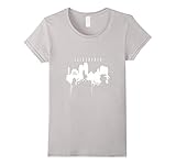 Womens Sacramento, California Art Skyline T-shirt Medium Silver