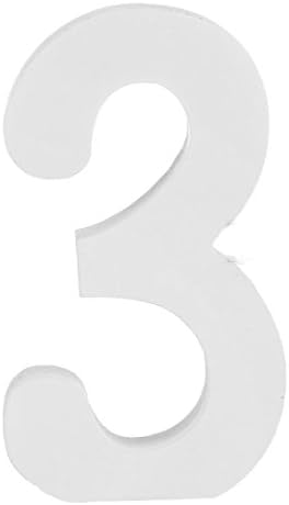 3 Craft White Wooden Number Bridal Toys Decorations Wood Wedding Party
