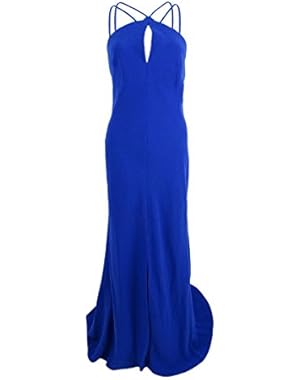 Womens Sleeveless Halter Evening Dress