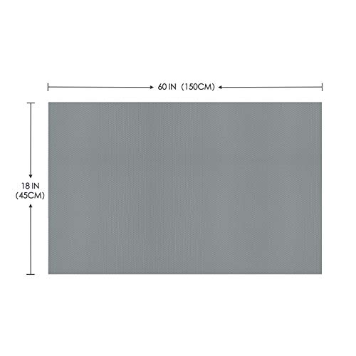 Yachee 3 Rolls EVA Cabinet Liner, Non-Slip Non-Adhesive Shelf Liners Kitchen Cabinets, Waterproof Cupboard Drawer Cushion Mats, DIY Multipurpose Antifouling Pads, 18" x 60" - Light Grey