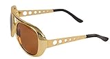 Elvis Rockstar 50’s, 60’s Style Aviator Shades, Gold Celebrity Sunglasses 1 Pair
