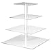 Utenlid 4-Tier Square Stacked Party Cupcake and Dessert Tower - Clear Acrylic Cake Stand