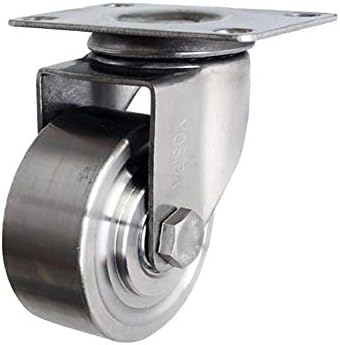 MuMa Stainless Steel Caster, Furniture Trolleys Swivel Caster Wheels, 3/4 Inch High Temperature Resistant Industrial Equipment Wheel (Color : Universal, Size : 3-inch)