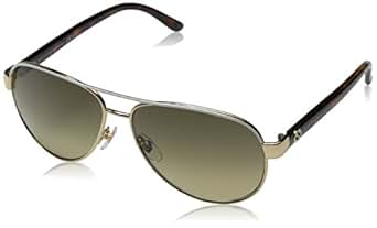 Gucci Women's 4239/S Metal Aviator Sunglasses, Ivory Frame