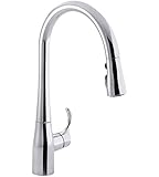 KOHLER K-596-CP Simplice Single-Hole Pull-down Kitchen Faucet, Polished Chrome