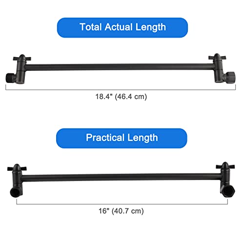 16 Inch Extra Long Adjustable Shower Head Extension Arm with Lock