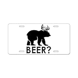 Aluminum License Plate Deer Plus Bear Equals
