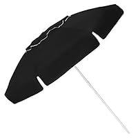 Strombergbrand "The Vented Duo" Dual-Use Patio and Beach Umbrella, Large Size For Backyard and Beach Use, UV Blocking, Wind Resistant, Commercial Quality, Easy-Open Umbrella, Black