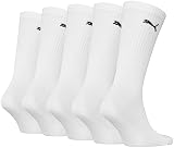 PUMA Unisex Crew Socks White 9-11 UK Multipack Five Pairs view 2