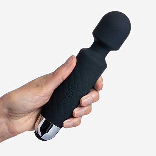 Oliver-James-Massaggiatore-Wand-Massaggiante-Personale-Elettrica-20-modalita-di-vibrazione-8-velocita-per-Massaggi-Rilassanti-e-per-Alleviare-la-Tensione-Muscolare-borsa-da-viaggio-Nero