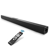 TV Sound Bar,FULOXTECH Soundbar for TV 36.5-Inch 32W 2.0 Channel Wireless & Wired Bluetooth Sound Bars Home Theater Surround Speakers with IR Remote Control Black, 36.5" L x 2.4" W x 2.4" H