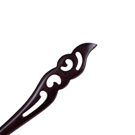 FINGER LOVE chinesischen Haarstab Haarnadel Haar Stäbchen aus Ebenholz (schwarzem Sandelholz) Heart (Heartmoon Ebony)