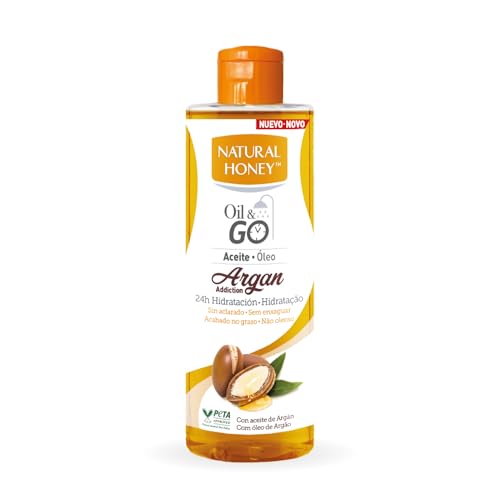 , Oil & Go Aceite de Ducha sin Aclarado con Argán Natural, 24H de Hidratación Profunda, Absorción Rápida, Acabado No Graso, Reafirmante, Nutritivo y Revitalizador, 250 ml