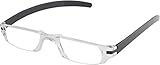 Fisherman Eyewear Slim Vision Rimless Reading Glasses with Temples (+1.25), Shiny Black