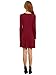 Romwe Women's Casual Plain Long Sleeve Loose Tunic T-Shirt Dress Burgundy S