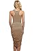 Zeagoo Women's Summer Sexy Sleeveless Sundress Fold Bodycon Tank Dress,Coffee,Small