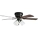 Prominence Home Whitley, 42 Inch Traditional Flush Mount Indoor LED Ceiling Fan with Light, Pull Chain, 5 Dual Finish Blades, Reversible Motor - 50864-01 (Bronze)