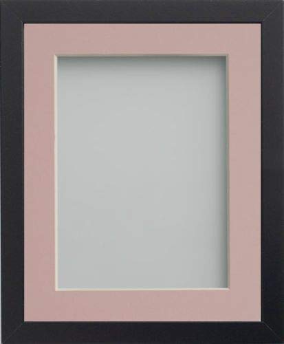 Frame Company Allington Black 9x7 inch Frame With Pink Mount For Image 6x4 inch *Choice of sizes* Fitted with Real Glass — image 1