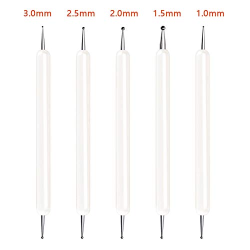 5-Piece Ball Embossing Stylus Set - Metal Tracing Pens For Nail Art & DIY Crafts (Purple)