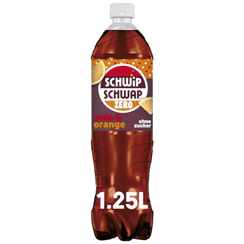 SCHWIPSCHWAP ohne Zucker – Koffeinhaltiges Cola-Erfrischungsgetränk mit Orange in Flaschen aus 100% recyceltem Material, EINWEG (6 x 1.25 l) thumbnail 2
