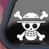 One Piece Luffy Flag White Sticker Decal Pirate Cartoon Anime White Sticker Decal