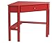 SilkWood Studio Ellen Space Saving 1 Drawer Corner Desk, Red