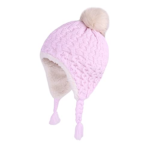 LANGZHEN Infant Pom Pom Beanie Kid Winter Hats Toddler Cap Knit