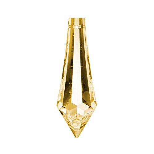 Swarovski crystal 1.5'' Topaz Faceted U Drop Prism Amazing Clarity & Shine with Strass Logo Engraved, Pendant Prism, Chandelier Accent, Party Decoration made in Austria