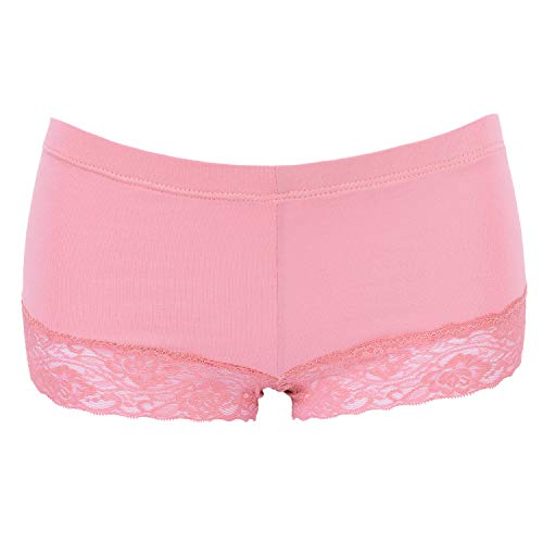 Women Cotton Underwear 6 Lace Boy Shorts Panties Slip Shorts for Womens