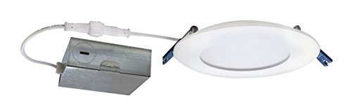 Nadair SL4-900-WH3K LED 4″ Ultra Recessed Slim Panel Light with Junction Box, 12W, 900 Lumens, 3000K Warm IC Dimmable, Etl and Energy Star Rated 4″ 12W, White