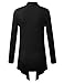 BIADANI Women Open Front Lightweight Cardigan Black XXX-Large