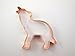 Howling Timber Wolf Copper Cookie Cutter, 4.75x4.75 inches
