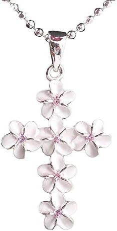 Amazon ハワイアンジュエリー Locomocoaloha ネックレス ペンダント プルメリアクロス チェーンセット 十字架 クロス 正規品 ジュエリー ネックレス 通販