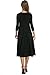 Misakia Women's 3/4 Sleeve Casual Loose Solid Midi T-shirt Dress (Black XL)