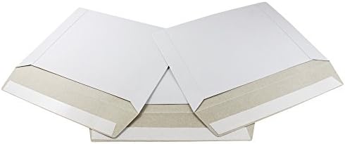 HGP 6" x 8", 20 pack, White Keep Flat Cardboard Mailer Photo Document Self-Seal Shipping Envelope
