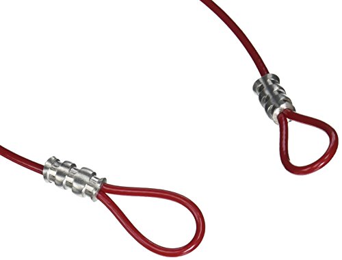 Brady Double Looped Lockout Cable - Plastic Coated Steel, 2' Cable, Red ...