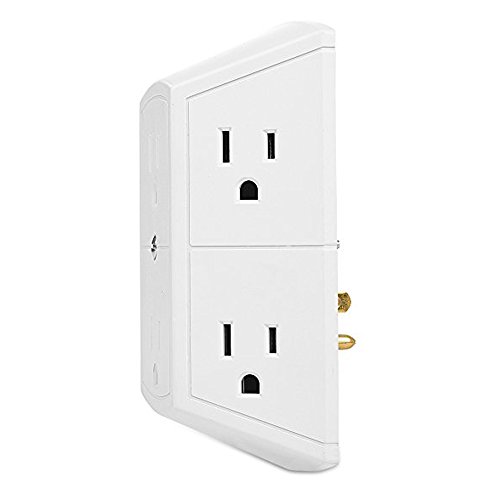6 Outlet Grounded Three Sided Wall Adapter Tap, Oviitech Multi Spaced