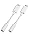 [2-Pack] USB C to 3.5mm Headphone Jack Adapter Built-in DAC Hi-Res Realtek ALC4021 ALC5663 Chipset Type-C to Aux Audio Cable Compatible with iPad Pro 2018 / Google Pixel 3 3XL 2 2XL / OnePlus 6T 7